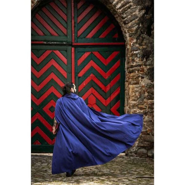 Gunnar Medieval Cotton Cloak - Blue