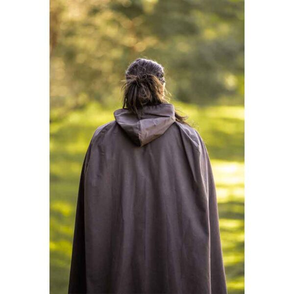 Gunnar Medieval Cotton Cloak - Dark Brown