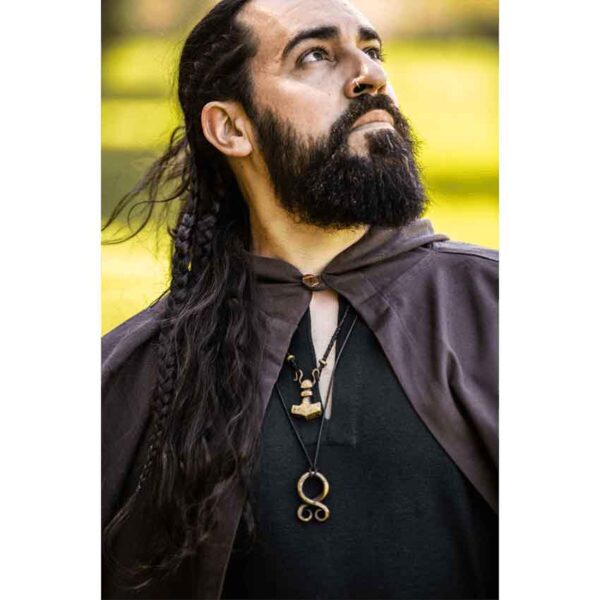 Gunnar Medieval Cotton Cloak - Dark Brown