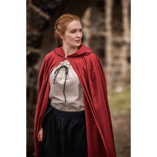 Gunnar Medieval Cotton Cloak - Red