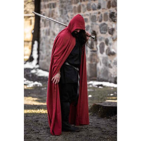 Gunnar Medieval Cotton Cloak - Red