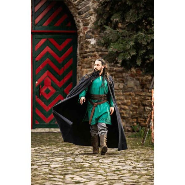 Gunnar Medieval Cotton Cloak - Black