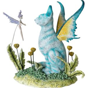Blue Fairy Cat Statue
