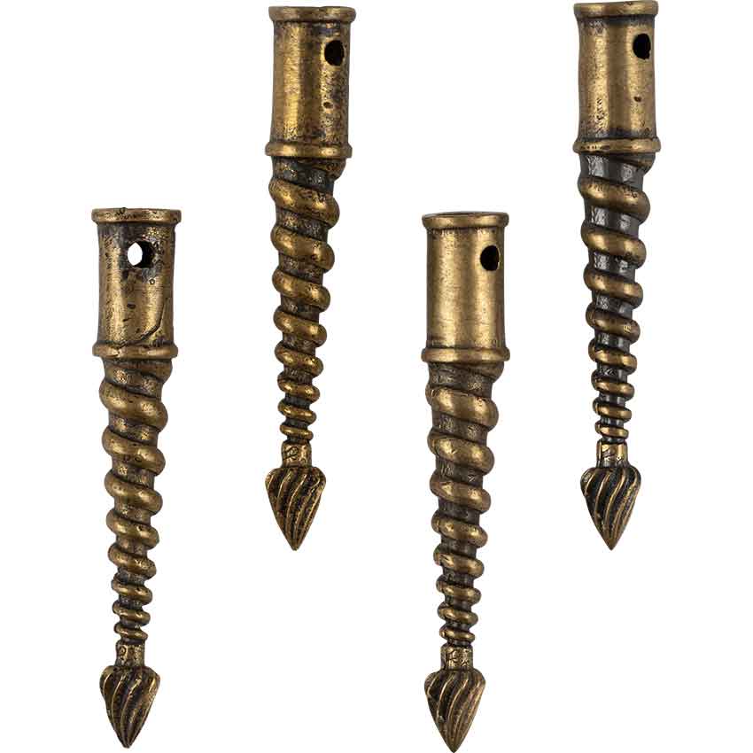 Twisted Aiglet Brass Tips - Set of 4