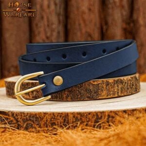 Medieval Leather Buckle Belt - Blue