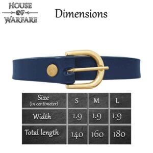 Medieval Leather Buckle Belt - Blue