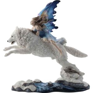 Leap of Faith Wolf and Fairy Statue