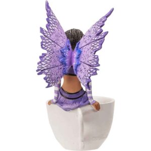 Purple Teacup Fairy Statue