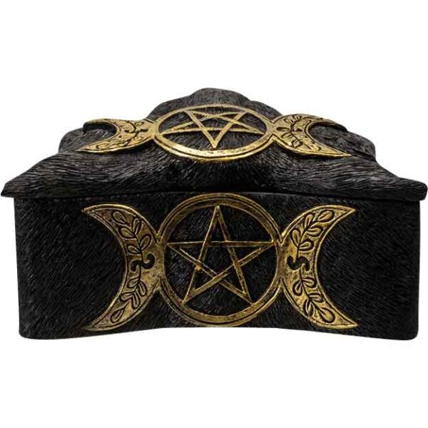 Lunar Pentagram Cat Trinket Box
