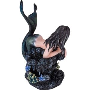 Gothic Mermaid with Sea Turtle Statue