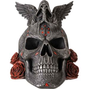 Dead Rose Skull Statue