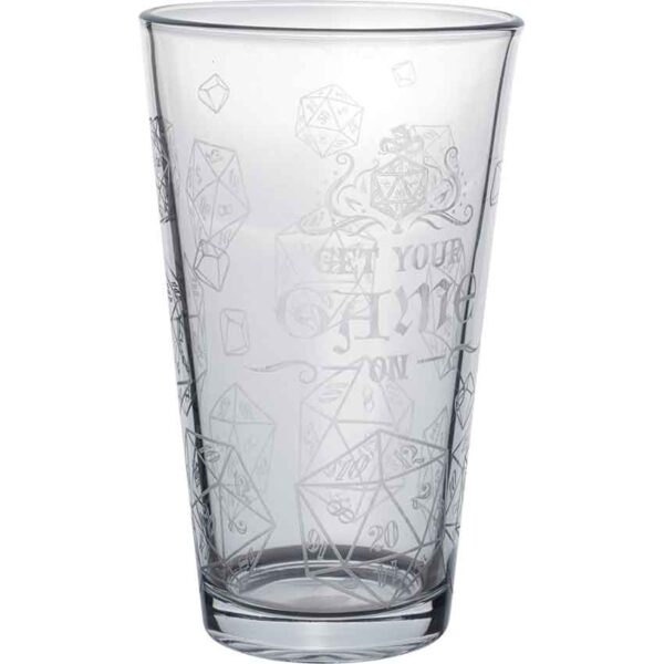 D20 Get Your Game On Pint Glass
