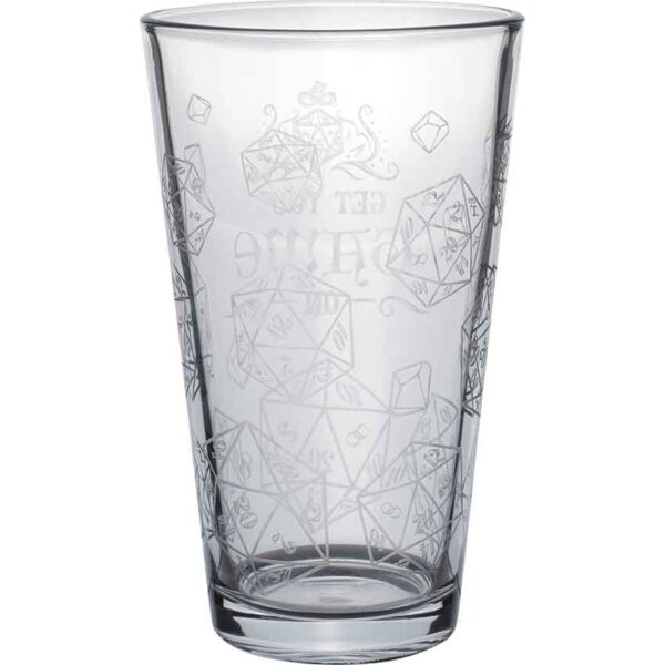 D20 Get Your Game On Pint Glass