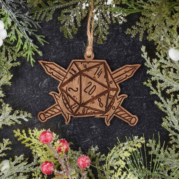 D20 Fighter Class Christmas Ornament