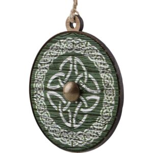 Green and White Celtic Shield Christmas Ornament