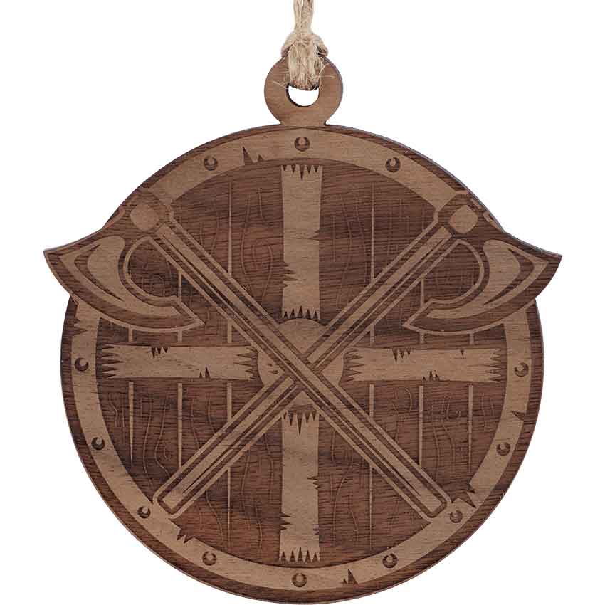Viking Shield with Axes Christmas Ornament