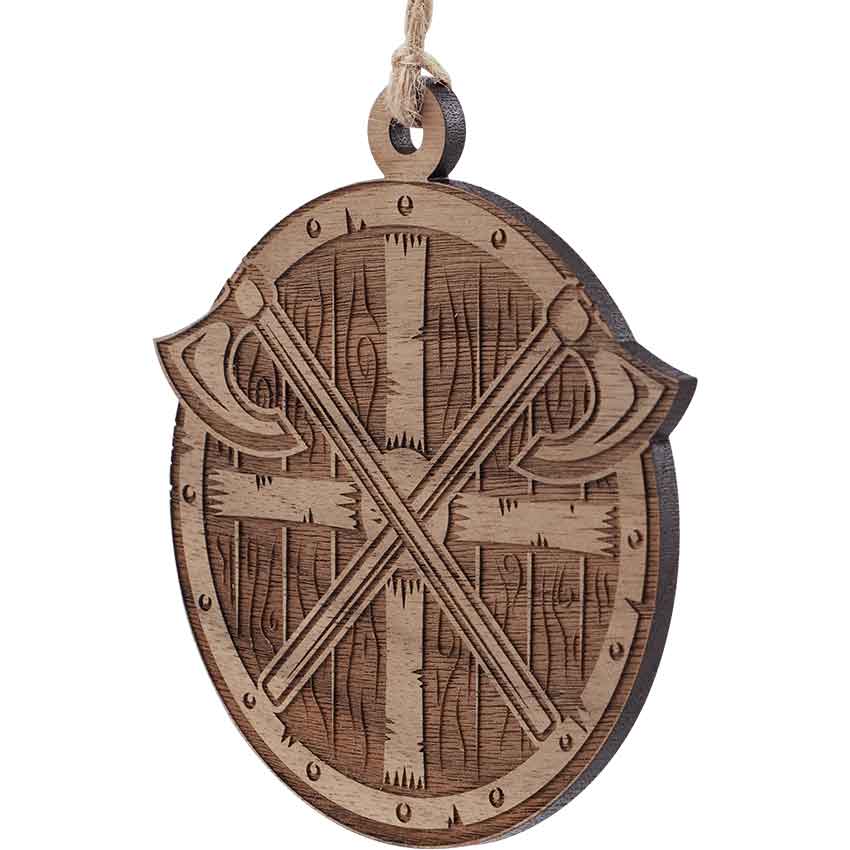 Viking Shield with Axes Christmas Ornament