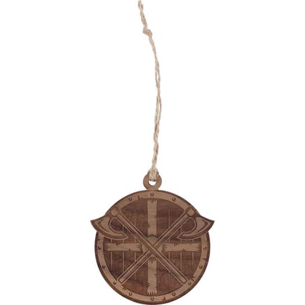 Viking Shield with Axes Christmas Ornament