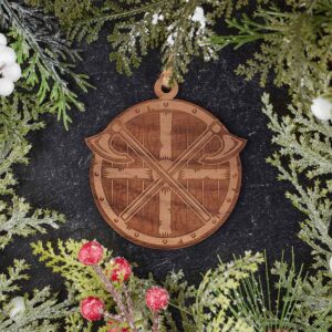 Viking Shield with Axes Christmas Ornament