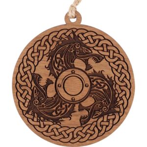 Celtic Wolf Shield Christmas Ornament