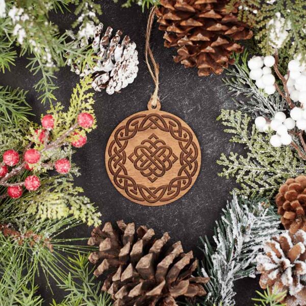 Engraved Celtic Knot Christmas Ornament