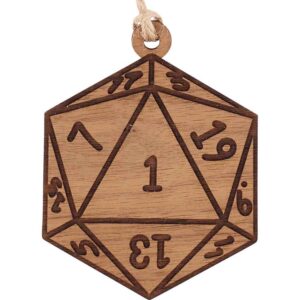 Nat 1 D20 Wooden Christmas Ornament