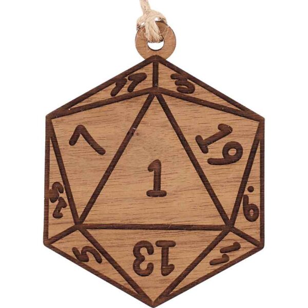 Nat 1 D20 Wooden Christmas Ornament