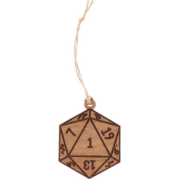 Nat 1 D20 Wooden Christmas Ornament