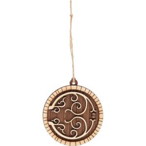 Walnut Hobbit Door Christmas Ornament with Aspen Trim