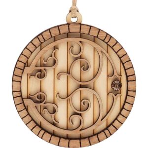 Aspen Hobbit Door Christmas Ornament with Walnut Trim