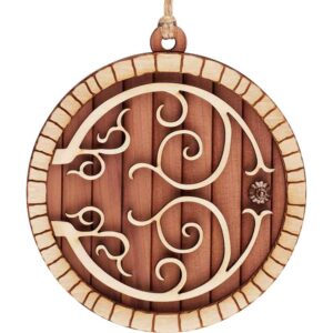 Red Cedar Hobbit Door Christmas Ornament with Aspen Trim
