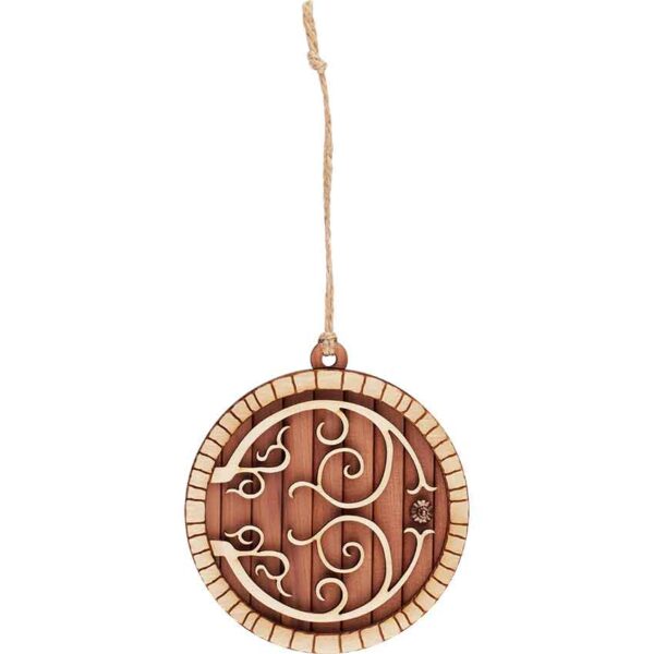 Red Cedar Hobbit Door Christmas Ornament with Aspen Trim