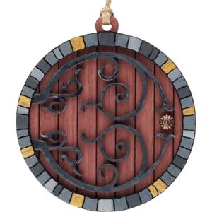 Purpleheart Hobbit Door Christmas Ornament with Stone Trim