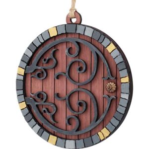 Purpleheart Hobbit Door Christmas Ornament with Stone Trim