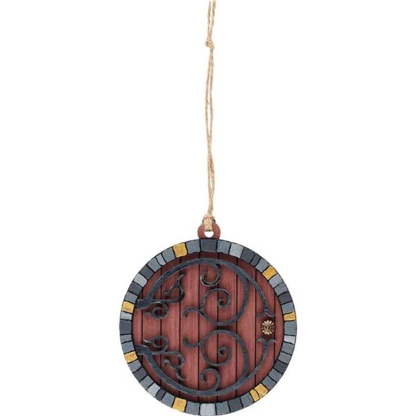 Purpleheart Hobbit Door Christmas Ornament with Stone Trim