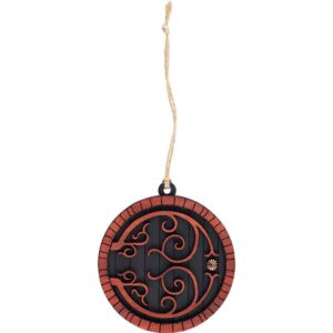 Black Hobbit Door Christmas Ornament with Padauk Trim