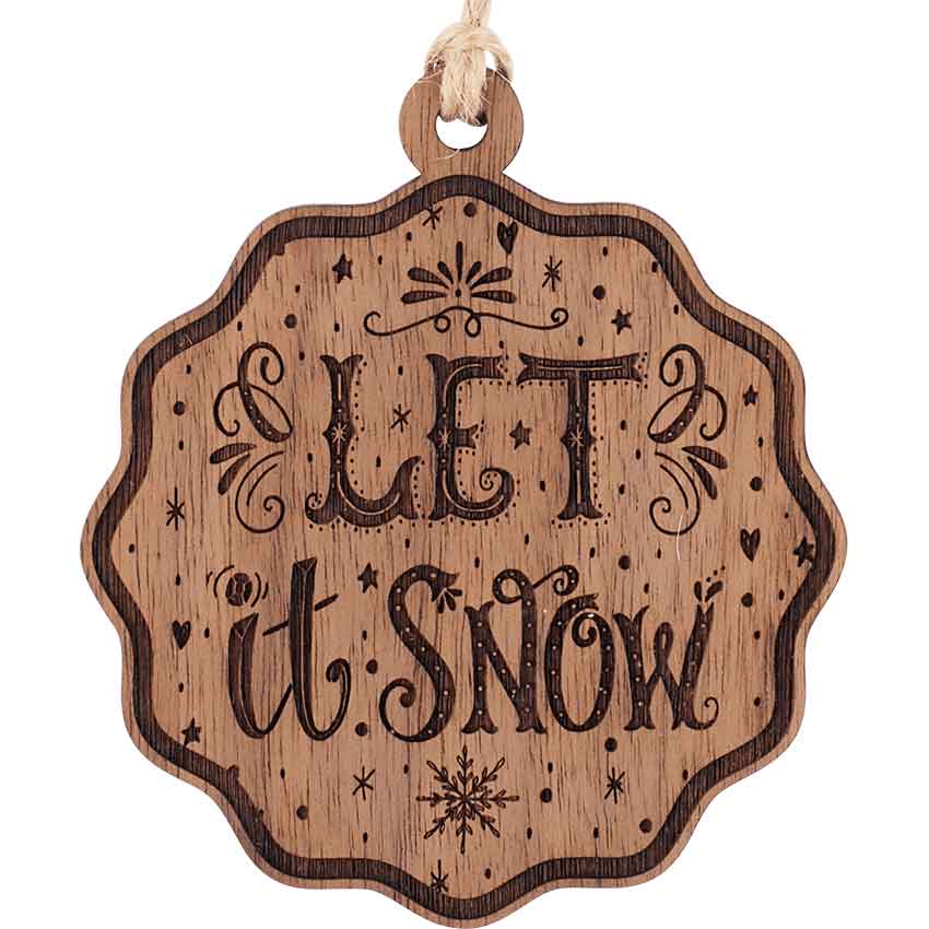 Let It Snow Wooden Christmas Ornament
