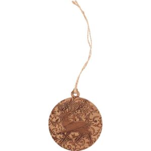 Filigree Deer Wooden Christmas Ornament