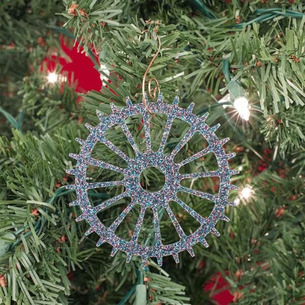 Steampunk Glitter Gear Ornaments - Set of 8