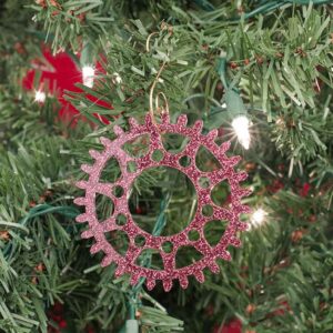 Steampunk Glitter Gear Ornaments - Set of 8