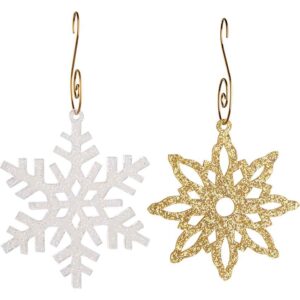Small Glitter Acrylic Snowflake Ornaments - Set of 2