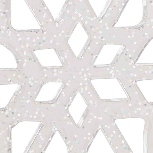 Small Glitter Acrylic Snowflake Ornaments - Set of 2