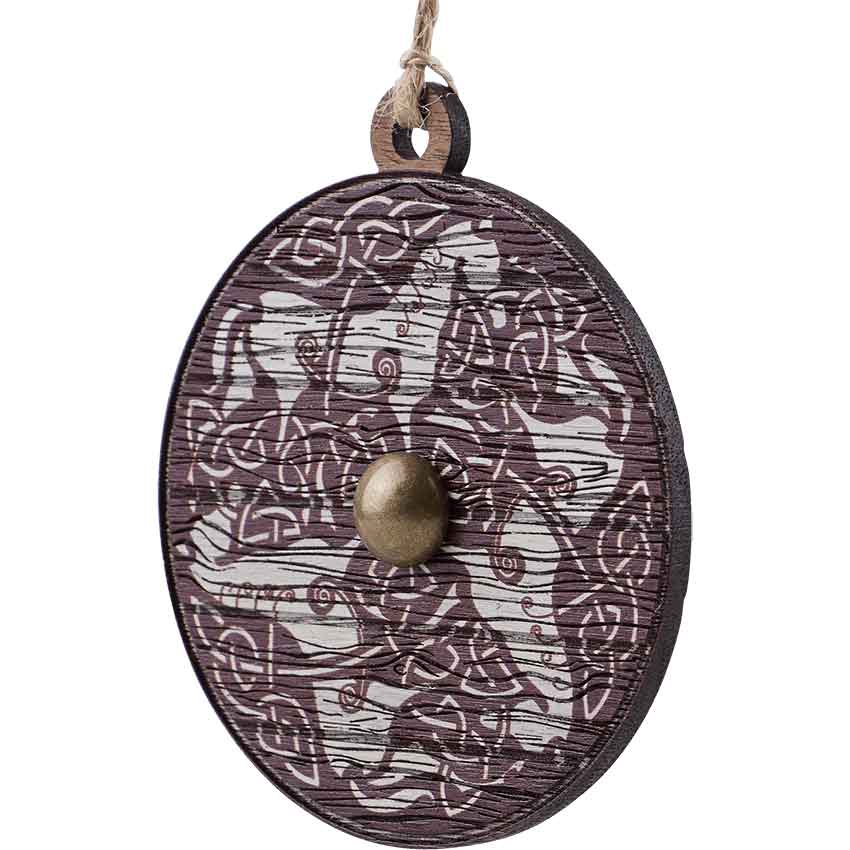 Red and White Celtic Horses Christmas Ornament