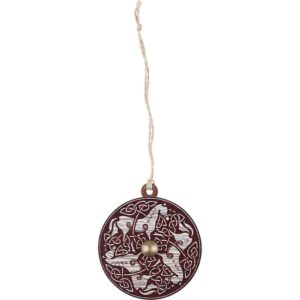 Red and White Celtic Horses Christmas Ornament