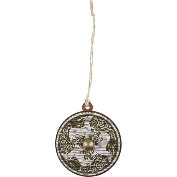 Green and White Celtic Deer Christmas Ornament