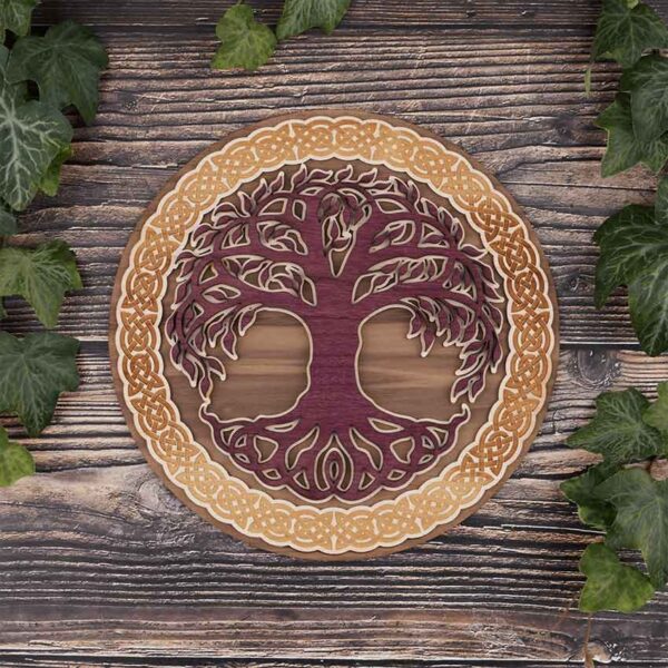 Layered Celtic Tree Wood Wall Art