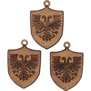 Medieval Double Eagle Shield Mini Christmas Ornament - Set of 3