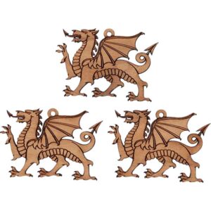 Welsh Cadwaller Dragon Mini Christmas Ornament - Set of 3