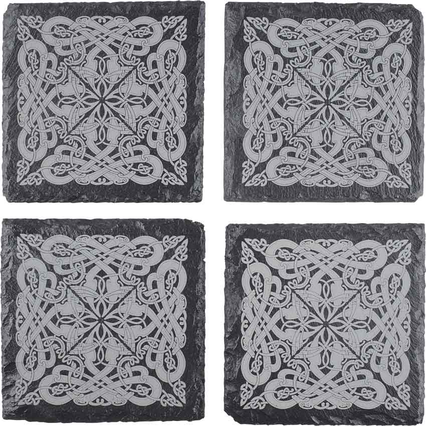 Viking Knotwork Slate Coasters - Set of 4