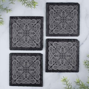 Viking Knotwork Slate Coasters - Set of 4